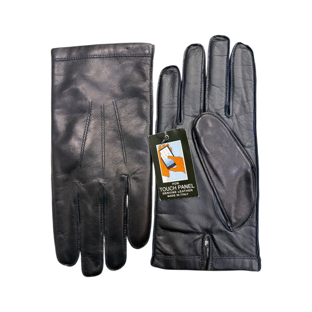 Barneys Originals Barney's Originals - Guanti neri touch screen in pelle nappa con polsini-Nero Barneys Originals Barney's Originals - Guanti neri touch screen in pelle nappa con polsini-Nero